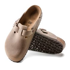 The highly sought-after clog receives a rustic leather upgrade that lives up to its iconic reputation. Oiled leather only improves with use, creating a distinct, well-worn look for every pair. Featuring an authentic molded footbed for comfort and support, it'll be your one-of-a-kind companion on all your adventures. Contoured cork-latex footbed creates custom support with wear Oiled leather upper gives each pair a unique finish Suede footbed lining helps keep you comfortable EVA sole is flexible Footwear Brands, Brown Clogs, European Shoes, Mens Clogs, Jerome Dreyfuss, Boston Clog, Birkenstock Boston, Birkenstock Madrid, Zermatt