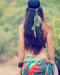 Cool Indian headpiece. Native American Halloween costume..  Or? It's so pretty! Hippie Elegante, Hippie Party, Mode Tips, Fest Outfits, Estilo Hippie, Hippy Chic