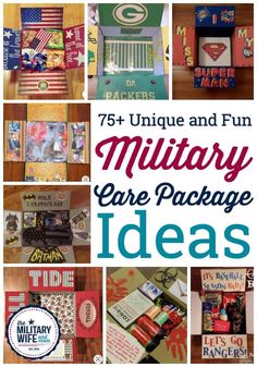 75+ different care package ideas that you can send to your service member overseas. #carepackagesfortroops #militarycarepackageideas #carepackageforsoldier #sendcarepackagetotroops #themedcarepackages #whattoputincarepackage Soldier Care Package Ideas Boyfriends, Care Package Decorating