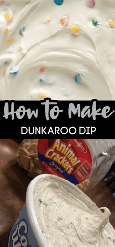 how to make dunkapo dip with white frosting and sprinkles