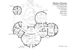 the floor plan for a multi - dome home