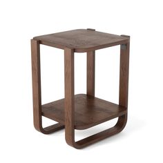 Coffee Tables & End Tables | color: Aged Walnut Stylish Side Table, Walnut Side Tables, Side Table Design, Bent Wood, Wood End Tables, End Tables With Storage, Side Table Wood, Wood Square, Wood Storage