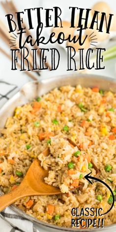 a pan filled with fried rice and vegetables