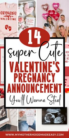 valentine's pregnancy announcement with the words, super cute valentine's pregnant announcement you'll wanna to see