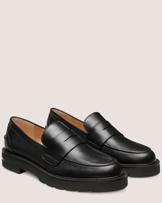 PARKER LIFT LOAFER | Stuart Weitzman Stuart Weitzman Loafers, Penny Loafer, Menswear Inspired, Penny Loafers, Lug Sole, Nappa Leather, Stuart Weitzman, Autumn Winter Fashion, Loafer Flats