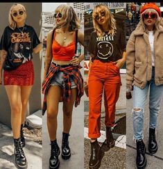 Outdoor Gig Outfit, Limp Bizkit Concert Outfit, Red Hot Chili Peppers Concert Outfit, Grunge Chic Outfits, Indie Rock Outfits, Fall Outfit Trends, Gig Outfit, Tops Fall Outfits, Trendy Outfit Ideas