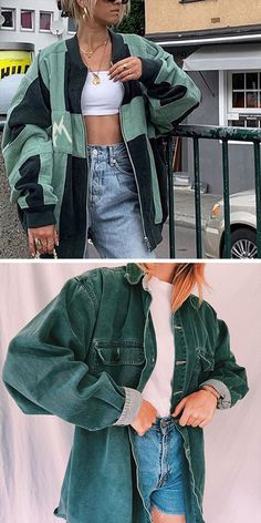 Explore the massive collection of Jacket online for women in OASISJOY. Check out Jacket in various sizes, colours. #ootd #casual #Jacket #womenfashion #outfit Look 80s, Tennis Skirt Outfit, Oversized Shirts, Womens Jackets Casual, Rock Punk, Trendy Fall Outfits