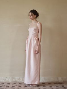 Tulip Dress - Dusty Pink | Maison Amory Elegant Floor-length Silk Ball Gown, Classic Formal Gown With Pleated Bodice, Elegant Formal Gown With Ruched Bodice, Elegant Mother Of The Bride Dress With Ruched Bodice, Classic Floor-length Evening Dress With Fitted Bodice, Classic Formal Gown With Fitted Bodice, Classic Gown With Fitted Bodice For Formal Occasions, Classic Gown With Fitted Bodice For Gala, Elegant Silk Gown For Prom Season