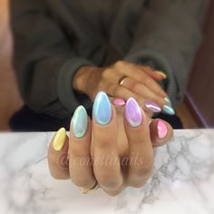 Pastel Crome Nails, Pastel Glazed Nails, Pastel Easter Nails Chrome, Pastel Chrome Nails Designs, Pastel Nails With Chrome, Chrome Easter Nails Designs, Easter Chrome Nails, Chrome Nails Pastel, Chrome Nails Different Colors