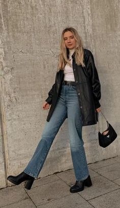 Black Wide Leg Jeans Outfit, Denim Pants Outfit, Style Wide Leg Jeans, Wide Leg Pants Outfit, Winter Pants Outfit