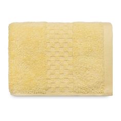 a yellow towel on a white background