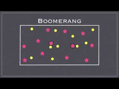 an animated video game with stars and dots on the screen, which reads boomerang