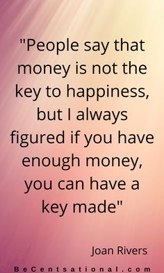 a quote from joan rivers on money