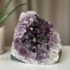 This beautiful amethyst stone geode has the highest quality of the semi precious stones.  This geode was extracted from URUGUAY. It was extracted respecting the strict standards of open-pit mining in our country that ensure the safe work. YOU WILL RECEIVE THE AMETHYST OF THE PICTURE   FREE SHIPPING TO UK and THE USA. ✧     MEASURES: Width: 4.5 in x Height: 5 in. Weight 4.1 lb (1882 gr) ✧     Our gemstones was packaged one by one very carefully in a PREMIUM RIGID GIFT BOX with cushioned interior Purple Amethyst Geodes With Natural Stones, Third Eye Chakra Stones, Open Pit, Crystals Amethyst, Spiritual Protection, Stone Wrapping, Amethyst Geode, Types Of Stones, Chakra Stones