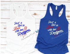 Just a GIRL in LOVE with her DODGERS, Family Dodgers Baseball T-shirt, Daddy Since, Daddy Mommy Son & Daughter, New Father by PersonalizedCraft on Etsy Blue Custom Print Fan Apparel Top, Dodgers Shirt, Mommy Son, Dodgers Shirts, New Father, Moreno Valley, Buster Posey, Mommy And Son, Dodgers Baseball