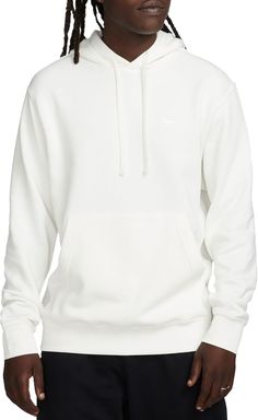 Comfort is effortless with the Nike® Men’s Sportswear Club Fleece Hoodie. Designed with soft, brushed fleece material and classic hoodie details, this sweatshirt works to keep you comfortable no matter the activity. Fit & Design Standard fit hoodie Brushed-back fleece offers a soft, warm feel Adjustable drawstring hood for the ideal coverage Ribbed hem and cuffs for a stay-in-place fit Kangaroo pockets for convenient storage Hoodie Details, Men's Sportswear, Athletic Apparel, Workout Hoodie, Mens Sportswear, Fleece Hoodie, Step Up, Kangaroo, Nike Men