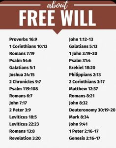 a poster with the words about free will in red, white and brown on it