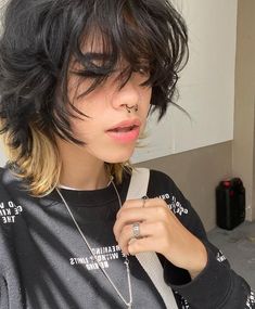 People With Dyed Hair, Wolfcut Boy, Asian Boy Hair, Dyed Wolfcut, Long Boy Hair Cuts, Boy With Dyed Hair, Boys With Dyed Hair, Male Wolf Cut, Emo Boy Hair