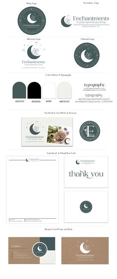 an assortment of different logos and business cards