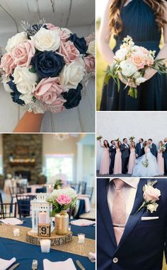 a collage of photos showing different types of wedding flowers