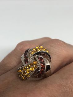 Vintage Citrine 925 Sterling Silver Gothic Ring Size 7 https://www.etsy.com/listing/735401400/vintage-citrine-925-sterling-silver?utm_source=crowdfire&utm_medium=api&utm_campaign=api Orange Jewelry With Diamond Accents For Gift, Jewelry To Buy, Gothic Ring, Vintage Jewelry Sets, Gothic Rings, Bracelet Ring, Pearl Crystal, Ring Pendant, Rings Cool