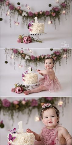 Boho Floral Cake Smash, Floral 1st Birthday Photoshoot, Two Year Old Girl Photoshooting Ideas, Floral First Birthday Photoshoot, Fairy First Cake Smash, Fairy Garden Cake Smash, Fairy Birthday Photoshoot, First Birthday Cake Smash Theme