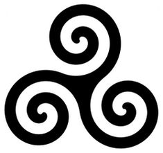 a black and white image of two spirals in the shape of an omen symbol