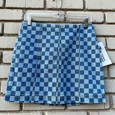 Topson Downs Checkerboard Denim Mini Skirt In Blue. Missing Size Tag But Fits Like A Xs-Small. Open To Offers! If You Have Any Questions, Please Reach Out :) Checkerboard Skirt, White Tweed Skirt, White Tennis Skirt, Yellow Denim, High Waisted Denim Skirt, Faux Leather Mini Skirt, Green Quilt, Yellow Skirt, Suede Mini Skirt