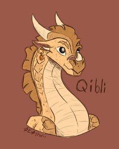 a drawing of a dragon with the word quili on it's chest and head