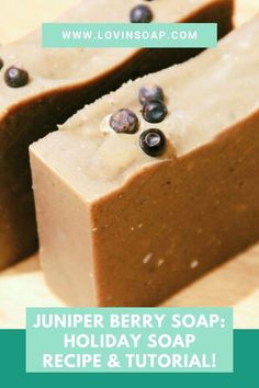 Create your own handmade holiday soap with the amazing scent of juniper berries! Follow this cold process soap recipe and tutorial on the Lovin' Soap blog to make something special for yourself, your loved ones, or add it to your holiday soap product lineup. Click through now to learn how to make this festive soap! Recipe Tutorial, Juniper Berries, Soap Recipe, Juniper Berry