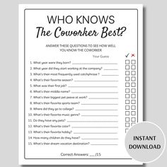 a printable question card with the text who knows the courcher best?