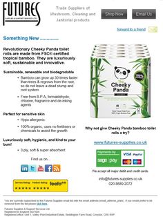 an advertisement for the new product from future products, featuring a panda face and bamboo leaves