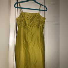 Yellow Vintage Floral Ann Taylor Slip Dress Spaghetti Straps Mini Dress. It’s Brand New With Tag. Yellow Fitted Slip Dress For Evening, Fitted Yellow Slip Dress For Evening, Yellow Dress With Straight Neckline For Summer, Yellow Summer Slip Dress With Spaghetti Straps, Yellow Fitted Slip Dress For Party, Spring Evening Yellow Slip Dress, Yellow Fitted Midi Slip Dress, Fitted Yellow Slip Dress Midi Length, Yellow Sleeveless Mini Dress With Adjustable Straps