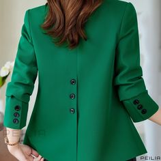 Blazer Casual, Blouse Casual Fashion, Women Blouses Fashion, Lapel Blazer, Clothing Black, Color Coffee, Professional Attire, Autumn Fashion Casual, Abayas Fashion