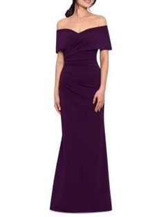 The Off Shoulder Gown is Instagram-worthy in a fluttery off-the-shoulder polyester spandex blend. Flounce overlay and ruching at the back add romantic volume perfect for capturing your next outfit photo. Short sleeves and lining ensure comfort whether posing for pics or dancing the night away. Effortless elegance with versatile color options makes this a must-have for your social media wardrobe. Off-shoulder Maxi Dress With Gathered Sleeves, Vince Camuto Lace And Taffeta Off The Shoulder Dress, Betsy & Adam Dresses, Outfit Photo, Off Shoulder Gown, Next Clothes, Effortless Elegance, Instagram Worthy, Clothing Dresses