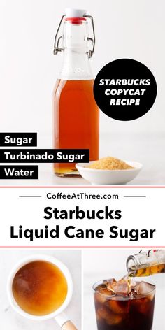 starbuck's liquid is being poured into a cup