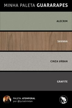 four different colors of wood with the names of their respective companies and logos on them