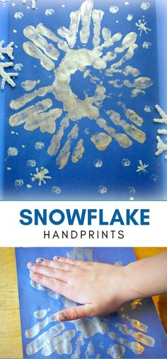 snowflake handprints for kids to make