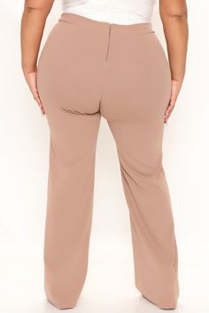 Available in Black and Mauve High-Rise Crepe Knit Pintuck on Front Back Hidden Zipper 35 inseam. Based on a size Small 96% Polyester 4% Spandex Made In The USA | Victoria High Waisted Dress Pants in Taupe size 2X by Fashion Nova Black And Mauve, High Waisted Dress, Taupe Fashion, High Waisted Dress Pants, Flattering Outfits, Over 50 Womens Fashion, Loungewear Women, Curve Dresses, Womens Loungewear