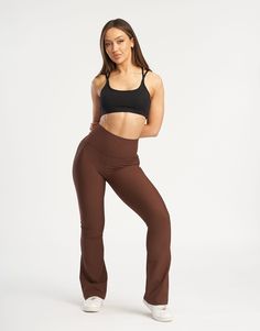 The Flare Waffle Pants are an iteration of the ever popular Flare Leggings with a new waffle pattern fabric. With a perfected length, width and comfort plus the super soft feel of the waffle fabric offers everything you need in a street-to-gym yoga pant - High Waisted: To keep you feeling secure - Flexible Waistband: Designed to lie flat on your skin - Additional Rear Zip Pocket - Super comfy ribbed fabrication - Designed for high movement activities, as well as leisure 81% Nylon, 19% Spandex Be Waffle Pants, Feeling Secure, The Flare, Movement Activities, Waffle Fabric, Yoga Pant, Chestnut Brown, Gym Yoga, Flare Leggings