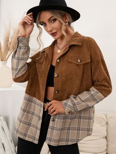 Shacket Style, Plaid Outerwear, Casual Vest, Jacket Buttons, Online Clothing Stores, Online Womens Clothing