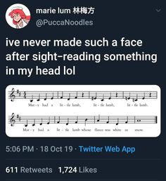 a twitter post with an image of a woman's face and musical notes