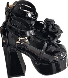 Mary Jane Heels With Bow And Ankle Strap, Mary Jane Heels With Ankle Strap And Bow, Cute Closed Toe Heels With Bow, Party Patent Leather Heels With Bow, Mary Jane Heels With Bow And Pointed Toe, Kawaii Swimsuit, Dark Academia Clothing, Anime Lingerie, Aesthetic Dark Academia