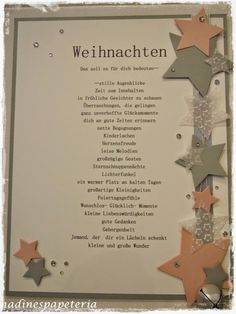 a card with stars on it and the words weihnachten written in german