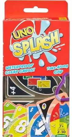 uno splash card game in its packaging