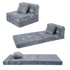 three different styles of couches with stars on them