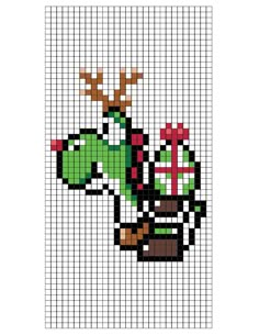 a cross stitch pattern with an image of a cartoon character wearing a santa claus hat