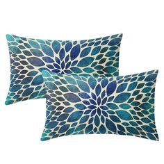 PRICES MAY VARY. Cotton Polyester ★【Size】: 12x20 inches, fit most 30x50cm bed pillows,NOTE: ONLY 2 navy teal pillow covers contained, inserts NOT included 【HIGH-QUALITY FABRICS】:Dark teal blue throw pillows are made of pure cotton-polyester blend, which has an invisible zipper,double-sided printing, simple and elegant design.The bed pillow covers will easily last for multiple seasons and stay looking new if you taken care of them. ★【EXCELLENT DESIGN】:Modern abstract teal floral dahlia decorative Home Refresh Ideas, Teal Pillow Covers, Floral Lumbar Pillow, Teal Throw Pillows, Teal Pillows, Sofa Outdoor, Bed Cushion, Bedroom Couch, Spring Pillows