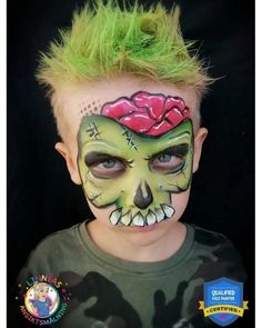 Maquillaje Halloween Infantil, Halloween Face Paint Scary, Halloween Face Painting Ideas, Face Painting Ideas For Kids, Kids Halloween Face, Zombie Face Paint