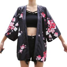 PRICES MAY VARY. One size: Bust--120 cm/ 47.2 in, Shoulder--62 cm/ 23.6 in, Length--73 cm/ 28.8 in Attention: only one size, please pay more attention on the size information carefully before you place an order Design: traditional kinomo style, soft and breathable fabric, special pattern printed,3/4 sleeves, loose and casual style Occasion: suitable for valentine, bridesmaid, hen night, Cosplay, wedding party, bridal shower, dance performance, daily wear. Perfect gift for wife, girlfriend, Mom, Black Open Front Kimono For Spring, Spring Casual Cardigan With Kimono Sleeves, Casual Spring Cardigan With Kimono Sleeves, Black Cardigan With Kimono Sleeves For Spring, Casual Floral Print Cardigan With Kimono Sleeves, Casual Cardigan With Floral Print And Kimono Sleeves, Casual Spring Outerwear With Kimono Sleeves, Casual Outerwear With Kimono Sleeves For Spring, Black Outerwear With Kimono Sleeves For Spring